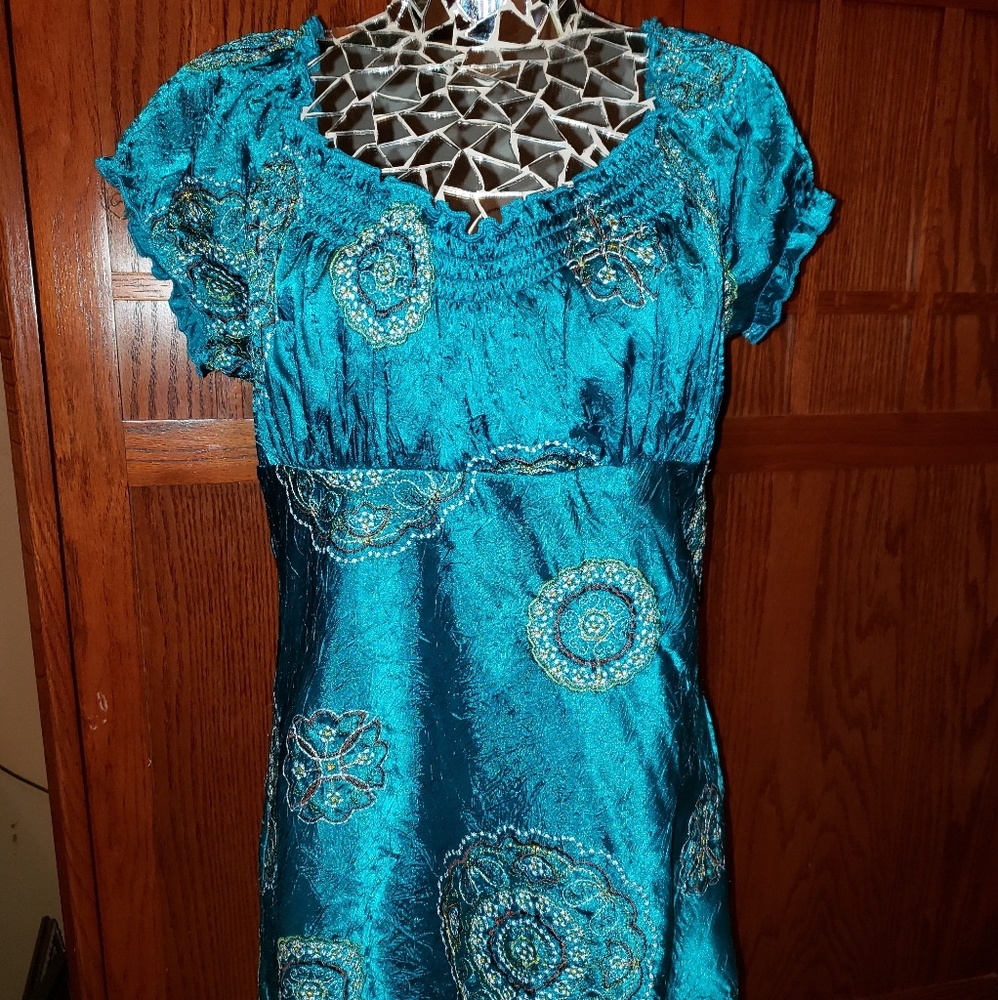 Babydoll teal blouse